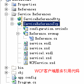 WCF客户端服务引用的文件结构