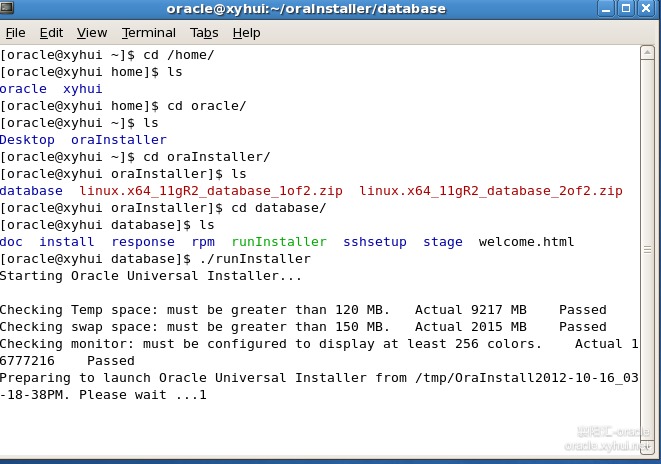1.找到oracle安装包，unzip解压 进入database 目录 执行./runInstaller