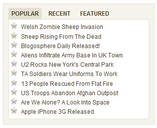 Tabbed Interface Using jQuery