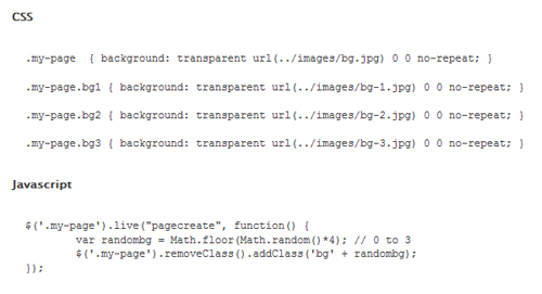 页面装入时,显示随机性的背景图像
