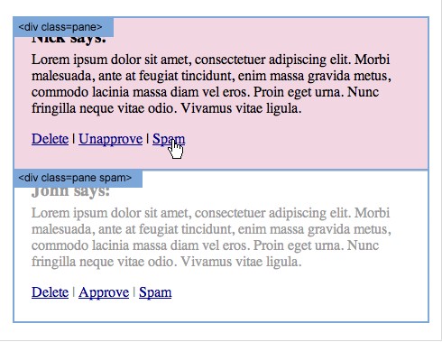 模仿WordPress后台评论管理面板