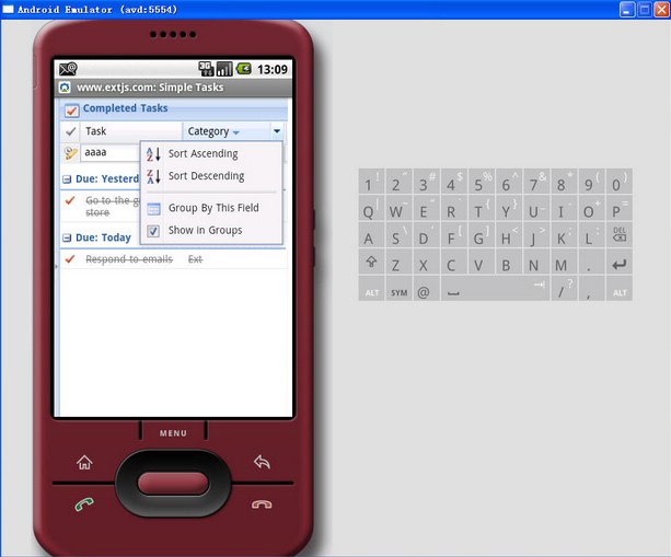 ExtJS在Android中的显示效果